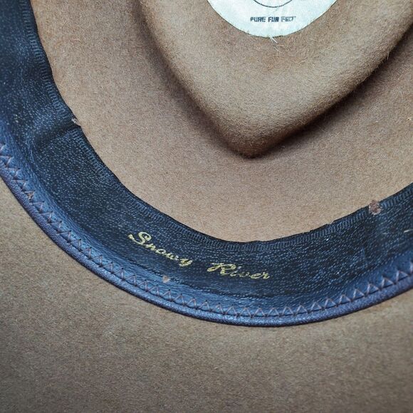 Akubra Snowy River Fur Felt Cowboy Hat (55 Size) Vintage Made In Australia - Picture 10 of 12